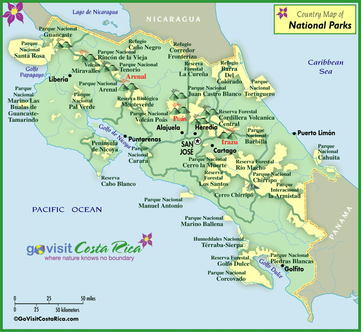 kostarika mapa